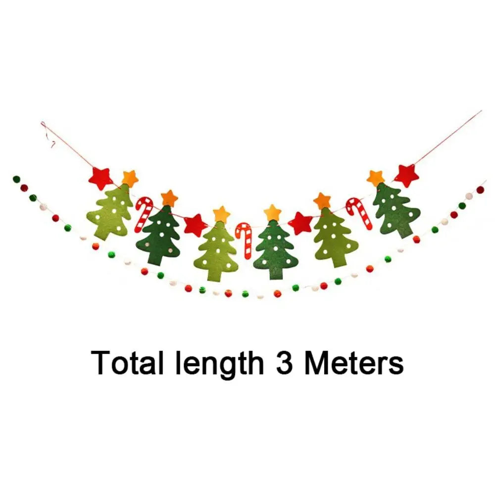 DIY Felt Christmas Banner Set with Lights & Pom-Poms Christmas Banner Set Nixie