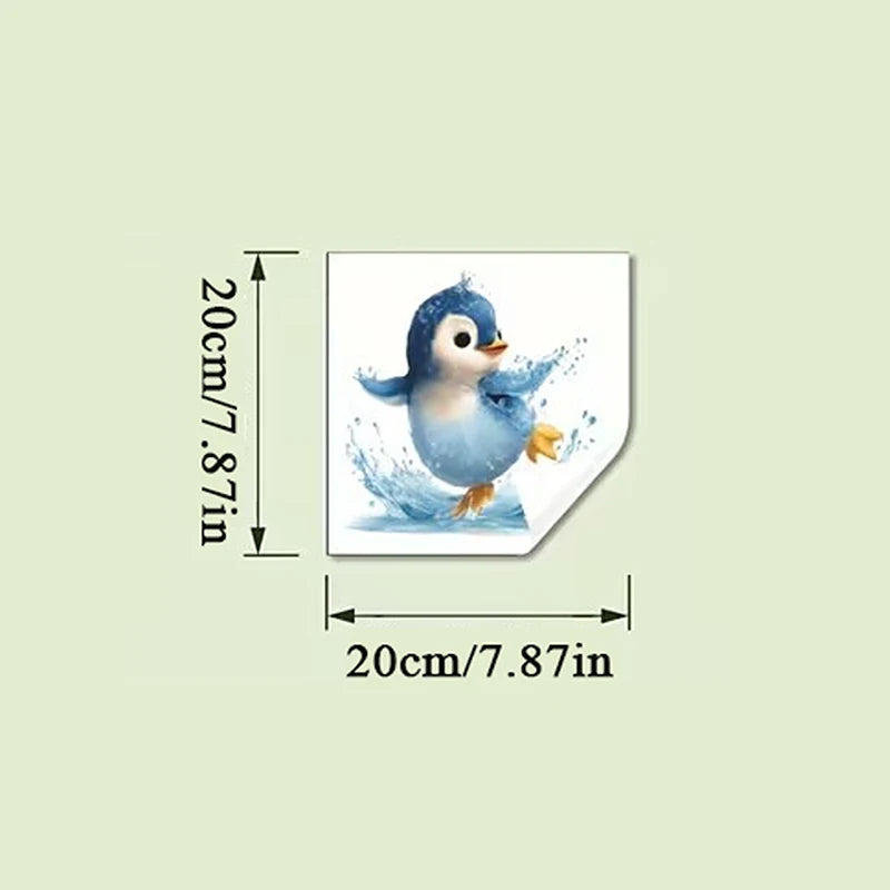 Glow-in-the-Dark Penguin Bathroom Sticker – Removable Decal Bathroom Wall Sticker Nixie