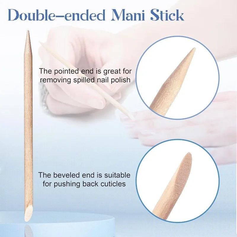 3-Piece Mini Nail File Set – Files, Cuticle Sticks & Pads Nail Manicure Set Nixie