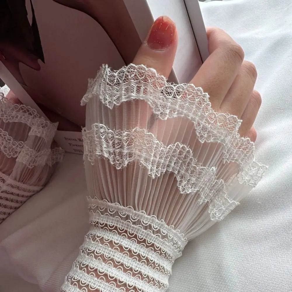 Victorian Lace Ruffled Detachable Wrist Cuffs | Fake Sleeves Detachable Wrist Cuffs Nixie