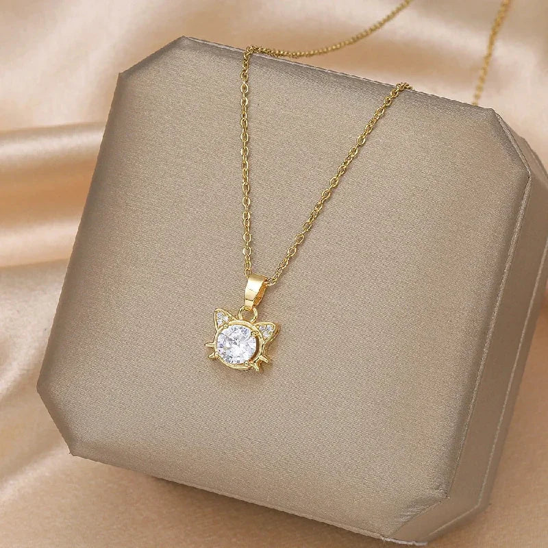 Animal Copper Pendant Gold Necklace – Collarbone Chain Pendant Necklace Nixie
