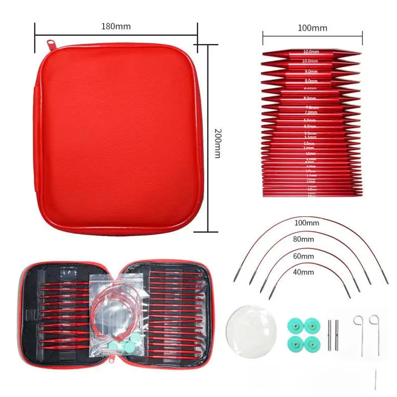 Crochet Hooks Kit with Detachable Circular Knitting Needles
