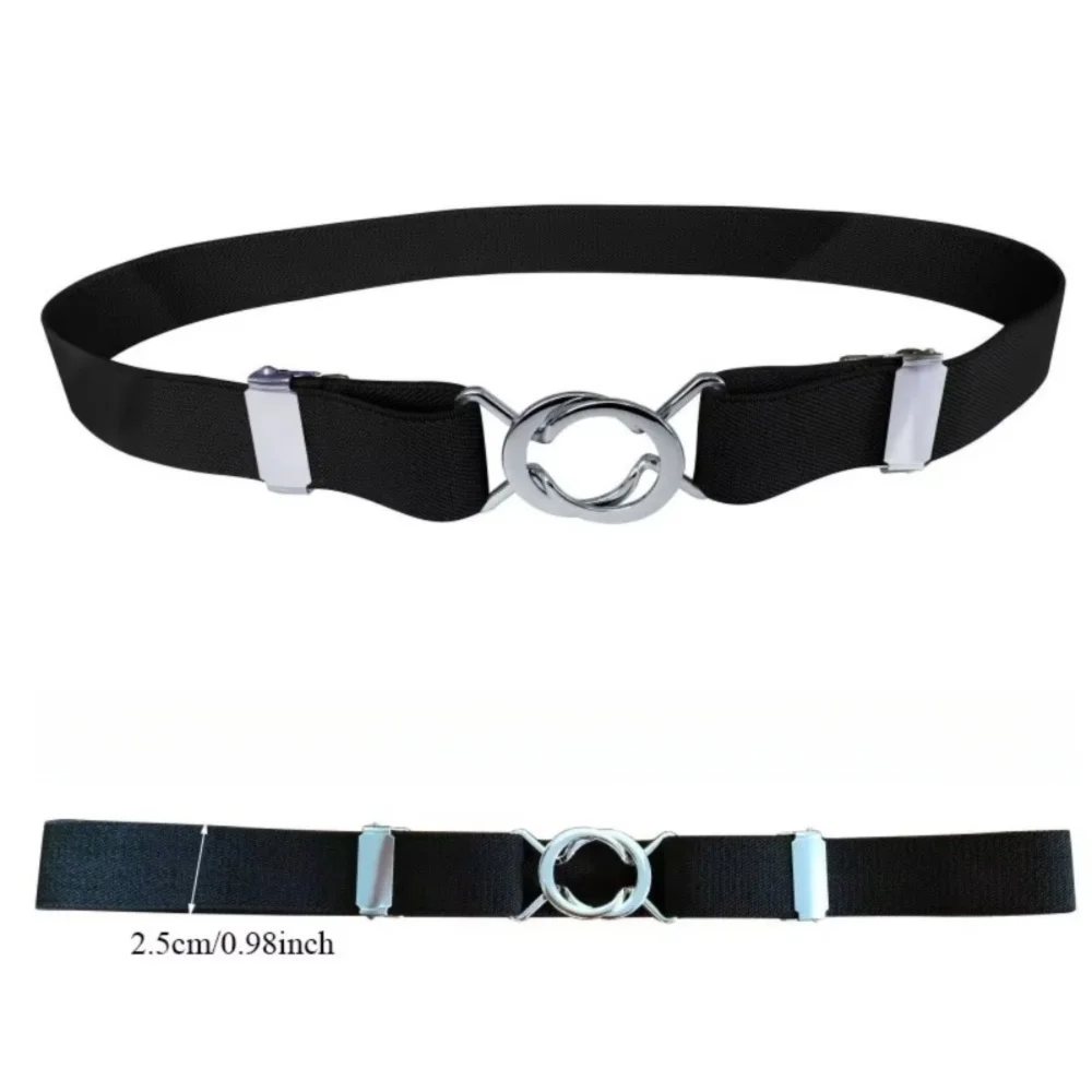 Women's Elastic Invisible Belt – Adjustable Metal Buckle, 2.5cm Elastic Waist Belt Nixie