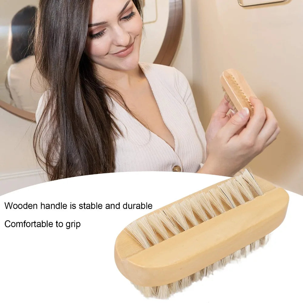 Wooden Double-Sided Nail Cleaning Brush – Manicure & Pedicure