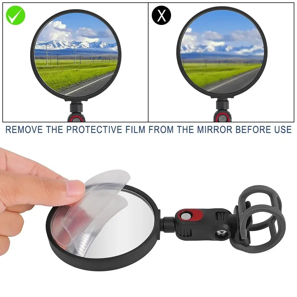 360° Adjustable Scooter Rear View Mirror – Handlebar Clamp