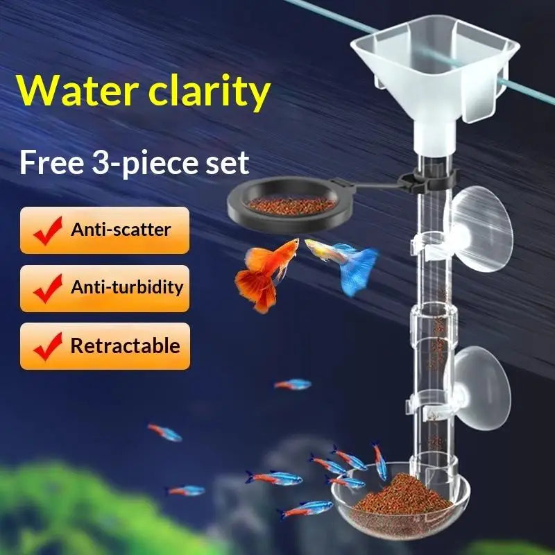 Telescopic Acrylic Aquarium Feeding Tube with Suction Cups Aquarium Feeder Tube Nixie