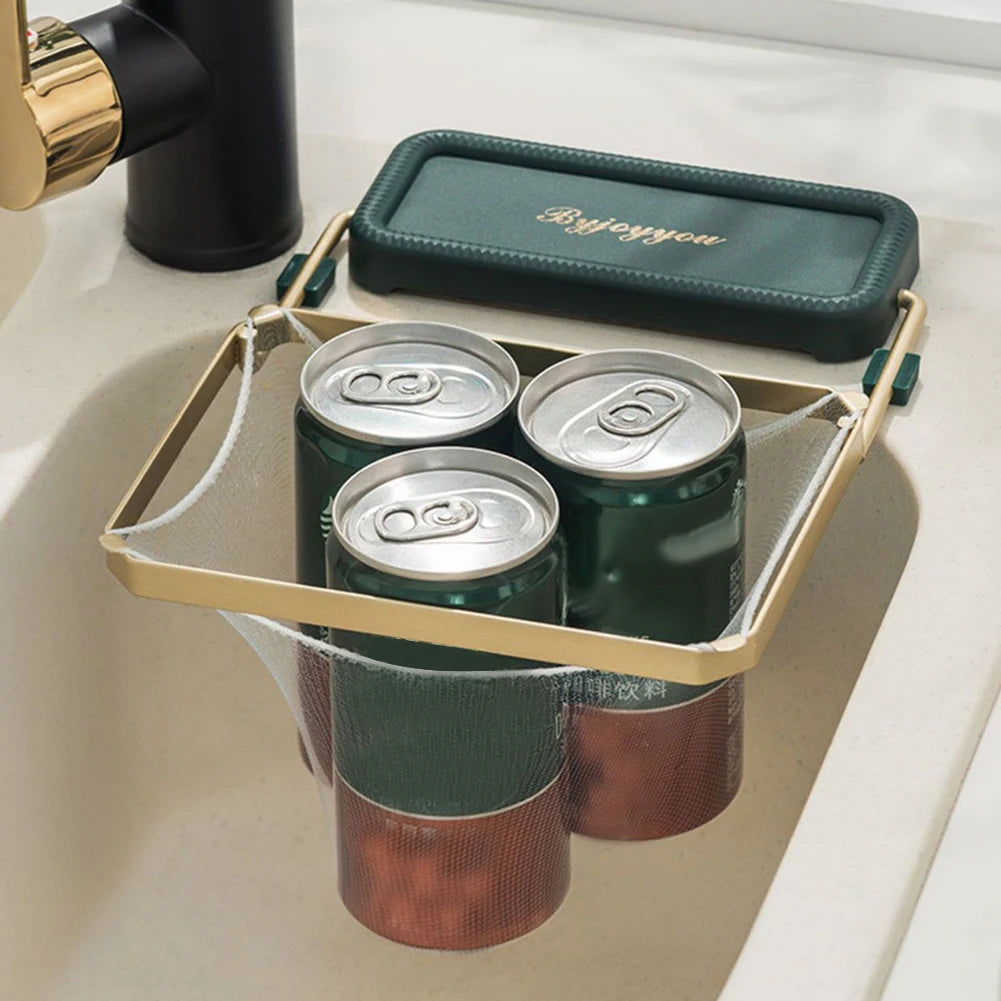 Foldable Sink Strainer Rack + Disposable Filter Mesh Bags