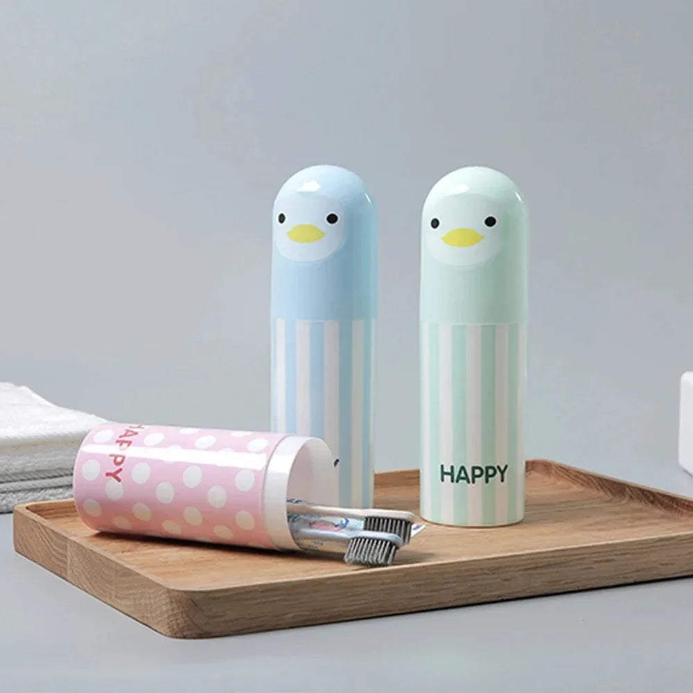 Penguin Travel Toothbrush Holder & Toothpaste Storage Box Toothbrush Travel Case Nixie