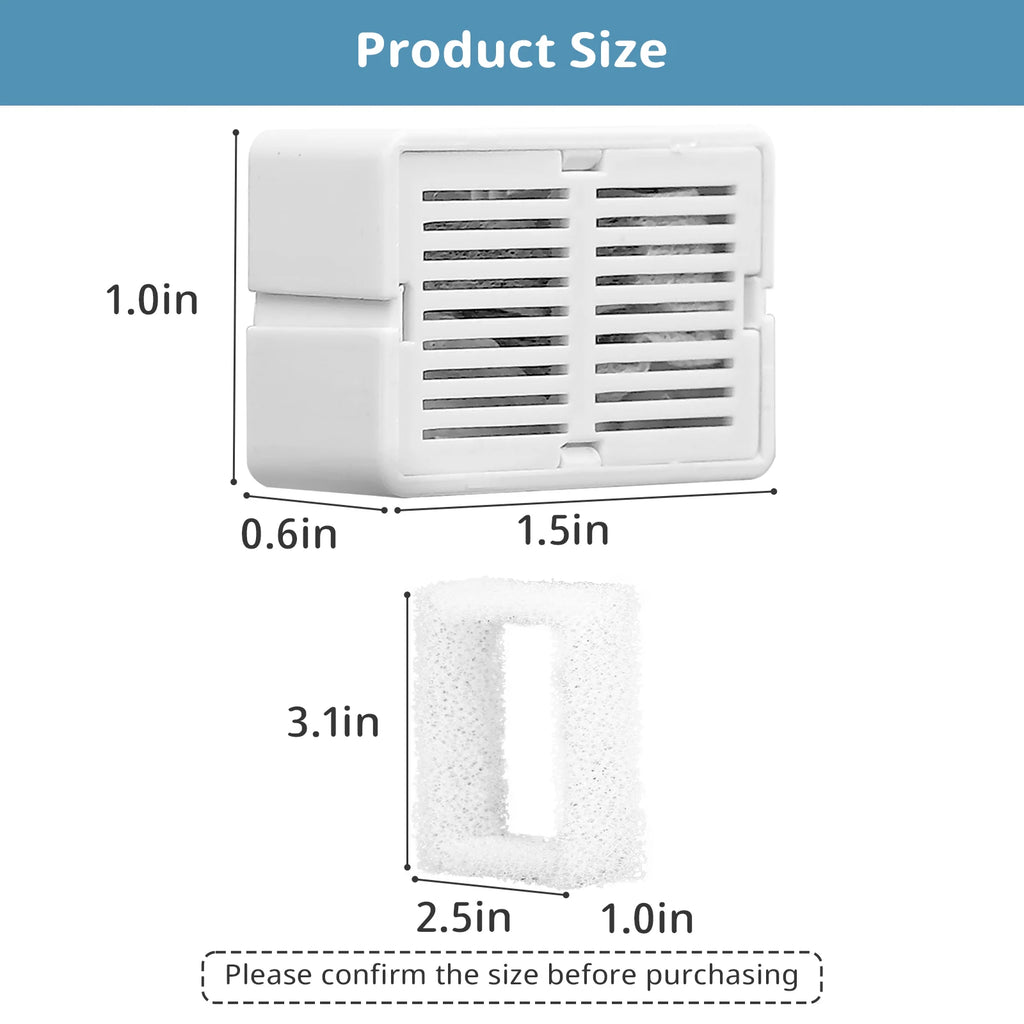 8-Pack Ceramic Pet Fountain Filters – Activated Carbon & Foam Pet Fountain Filter Nixie