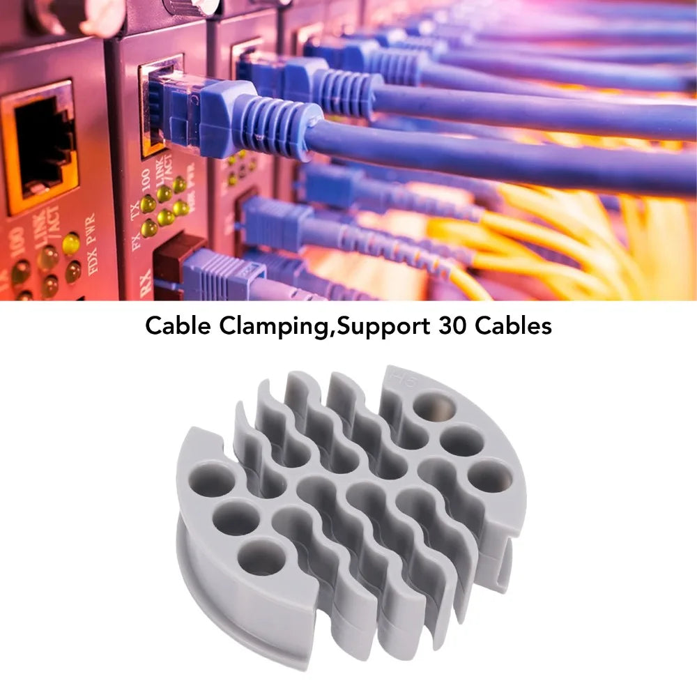 30-Hole Network Cable Organizer | CAT5 CAT6 Cable Management