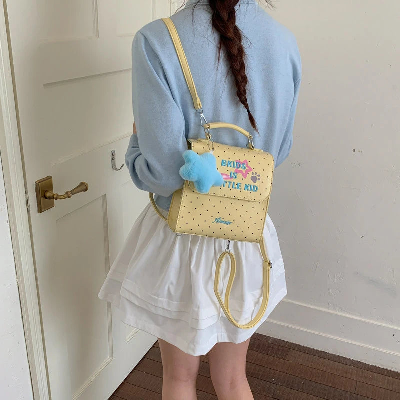 Mint Green Polka Dot Mini Backpack for Women | Travel Bag