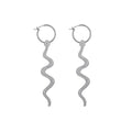 Vintage Snake Dangle Stud Earrings – Zinc Alloy Animal Style Dangle Stud Earrings Nixie Silver
