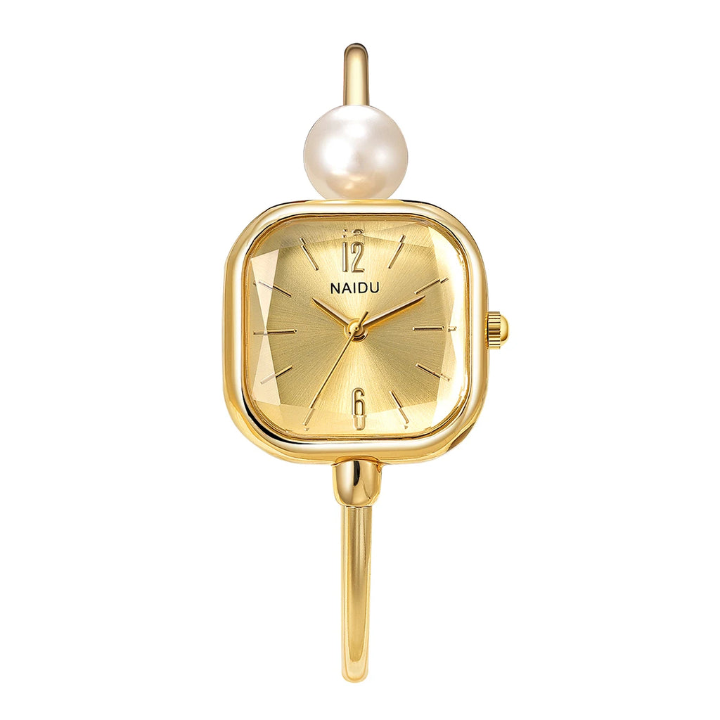Women's Retro Quartz Wristwatch – Simple Versatile Daily Wear Women's Wristwatch Nixie Gold