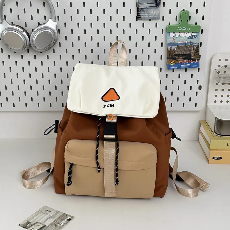 Women's Color-Block Backpack – Lightweight Waterproof Travel Bag