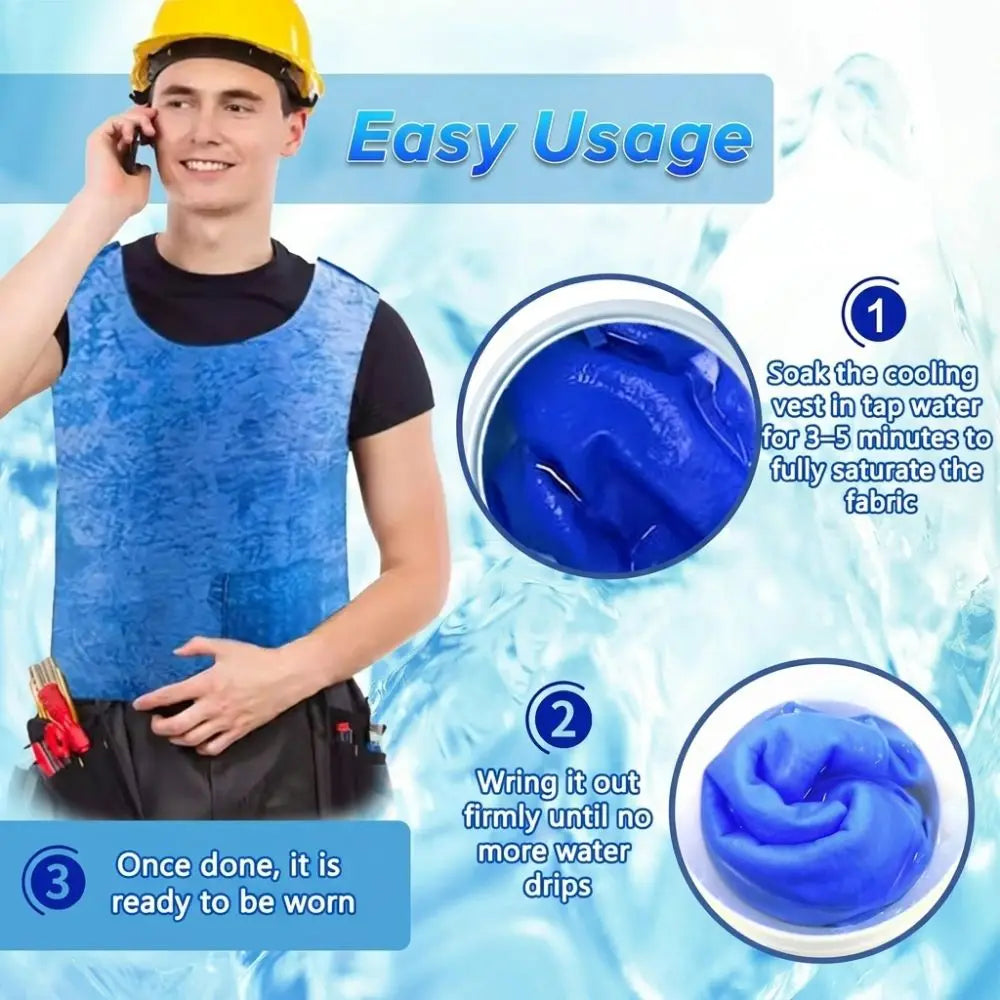 Evaporative Cooling Vest – Water-Activated, Unisex Summer Wear Evaporative Cooling Vest Nixie