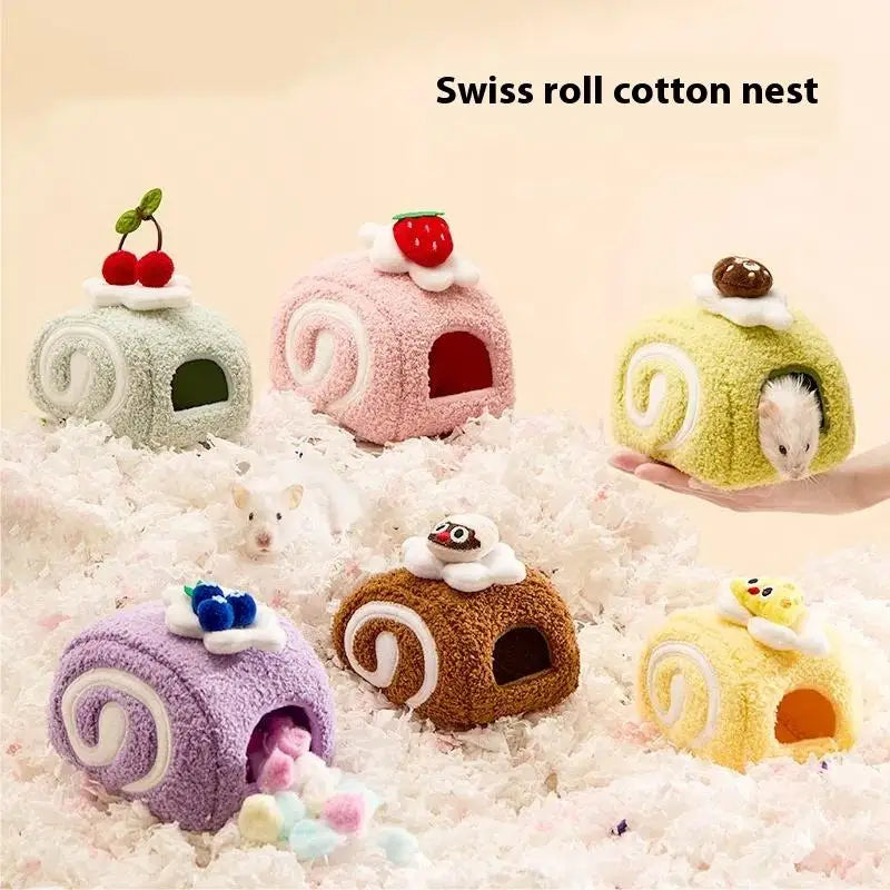 Cute Cake Plush Hamster House – Small Pet Nest & Hideout Small Pet Nest Nixie