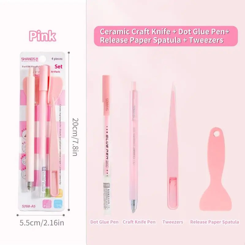 4-Piece DIY Journal Craft Kit – Glue Pen, Carving Knife & Tools DIY Craft Tool Set Nixie A2