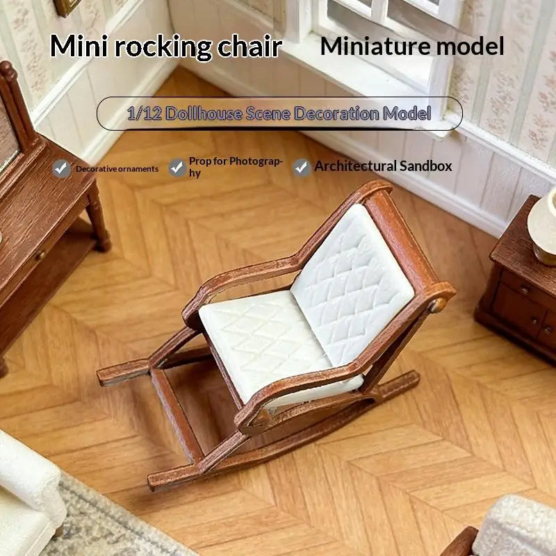 1:12 Miniature Rocking Chair Dollhouse Furniture & Photo Prop Dollhouse Miniature Furniture Nixie