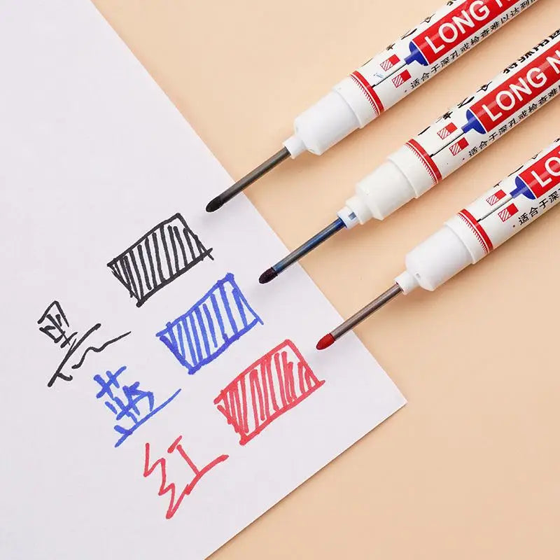 22mm Deep Hole Long Nib Permanent Markers – 3 Colors, Waterproof Permanent Marker Set Nixie