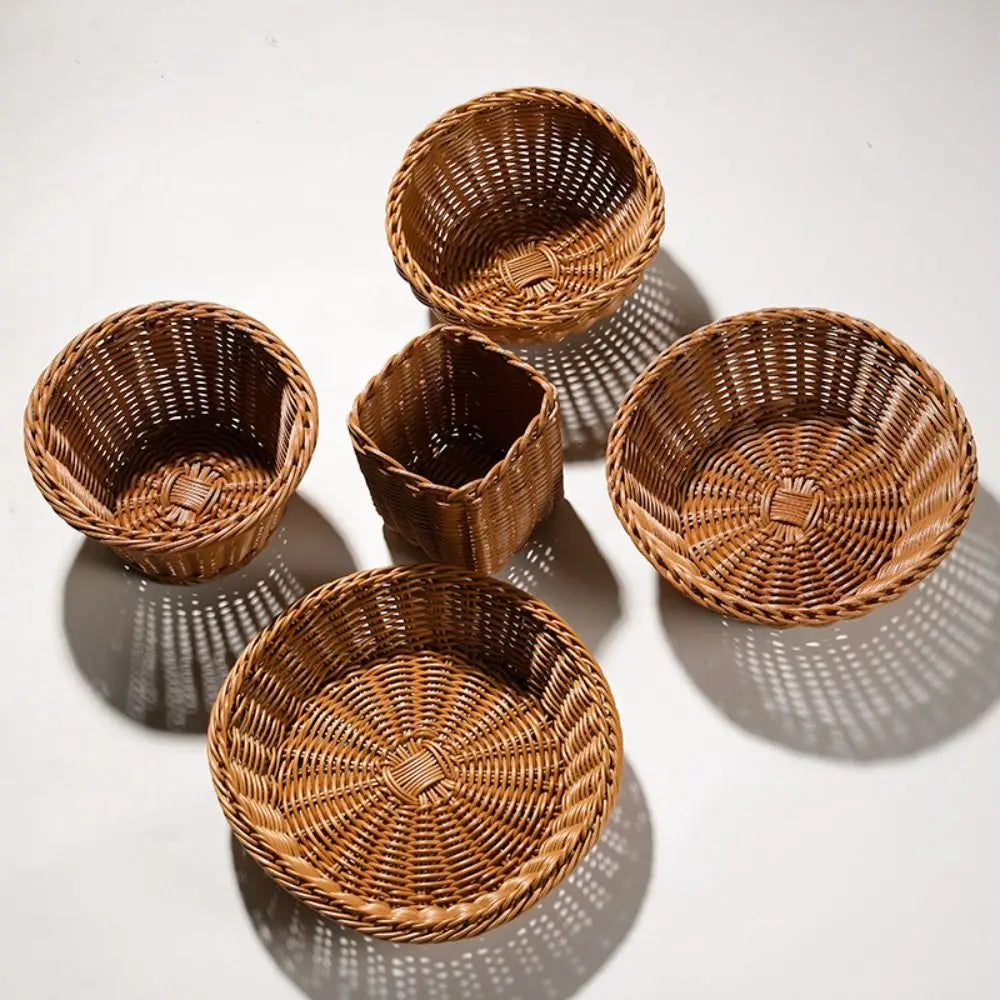 Handwoven Wicker Serving Baskets – 10 Styles | Rattan-Look Wicker Storage Basket Nixie