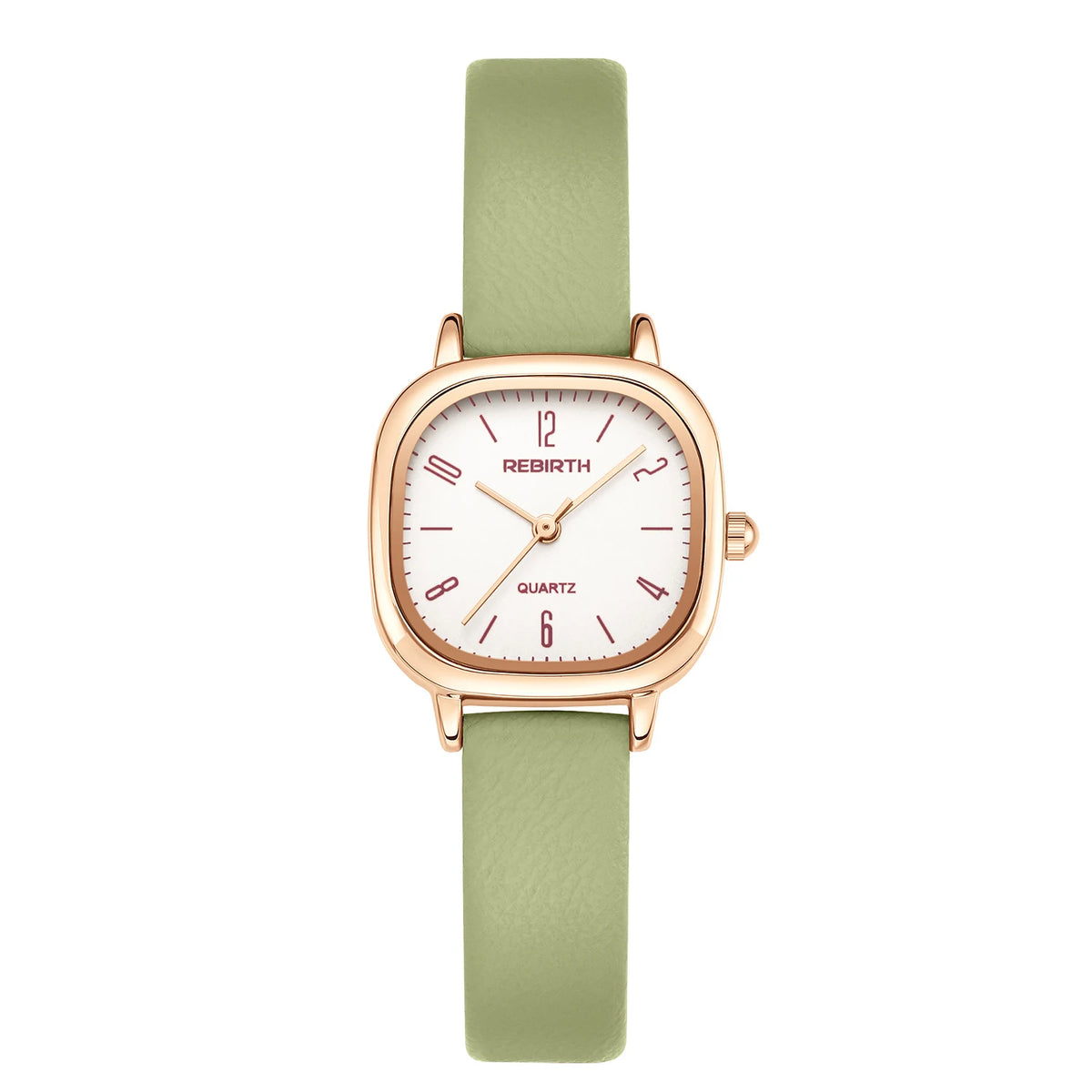 REBIRTH Roman Scale Quartz Watch | Leather Band, Water-Resistant Quartz Wrist Watch Nixie Rose