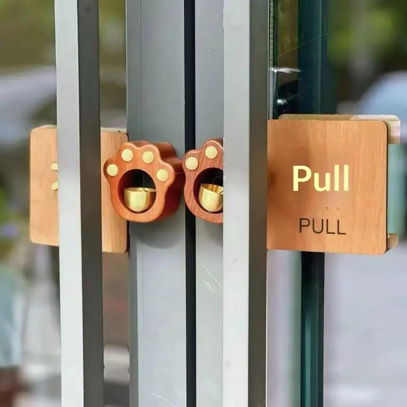 Cat Paw Wind Chime Doorbell – Cute Brass Bell Door Alert Wind Chime Doorbell Nixie