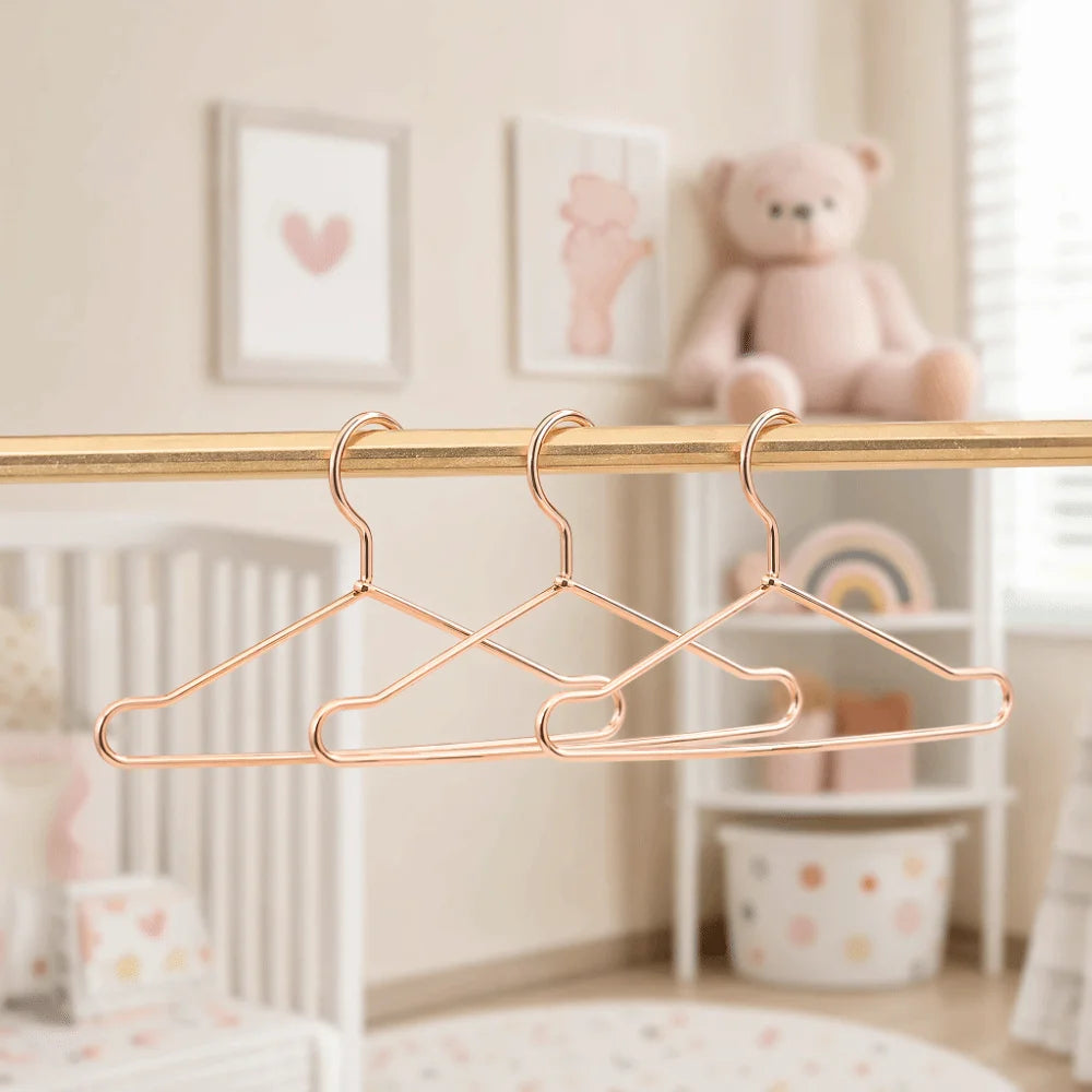 10pcs Mini Dollhouse Clothes Hangers – Gold & Rose Gold Steel Dollhouse Accessories Nixie