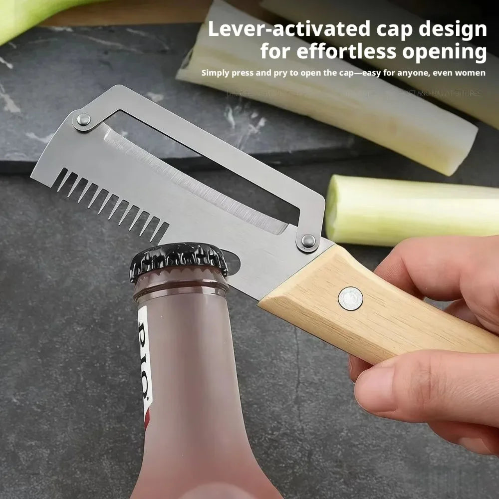 2-in-1 Paring Knife & Peeler | Stainless Steel Wood Handle Paring Knife Peeler Nixie