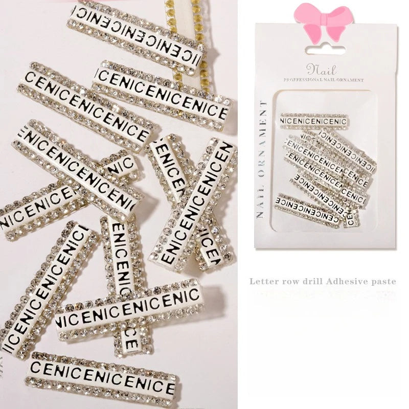 12pcs Rhinestone Strip Nail Tapes – Crystal Manicure Stickers Nail Art Strips Nixie 03-12Pcs