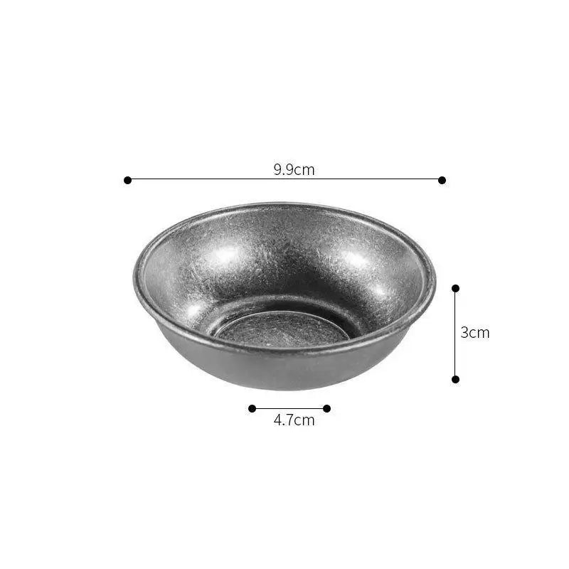 Retro Stainless Steel Sauce Dishes – Vintage Condiment Set Condiment Serving Dishes Nixie A2