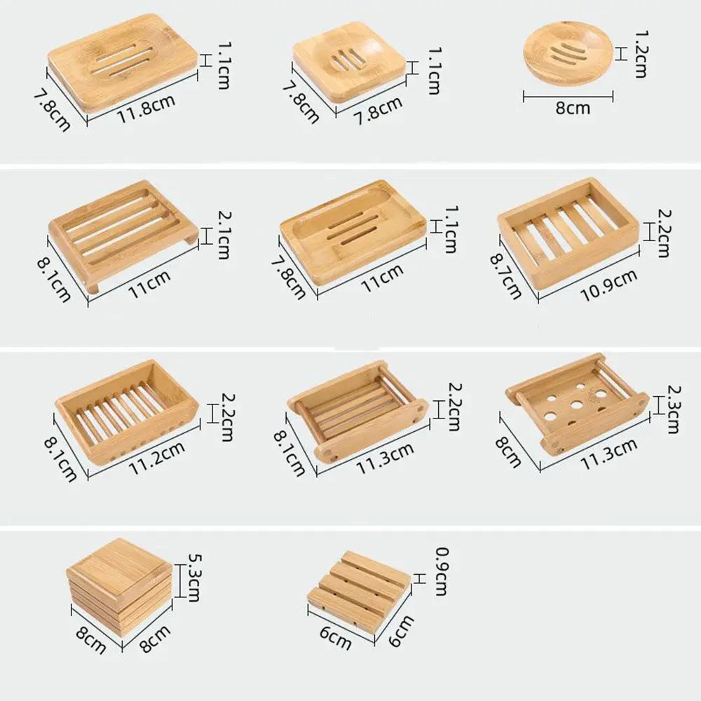 Bamboo Self-Draining Soap Dish Holder & Organizer