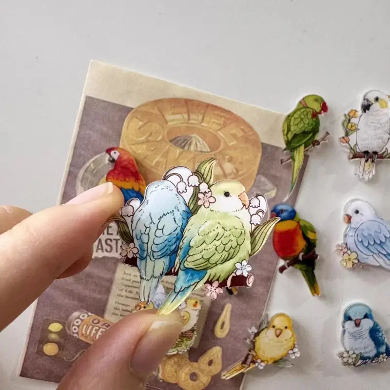 Kawaii Parrot Fridge Magnets – Cartoon Animal Decor 6/12 Pcs Decorative Fridge Magnets Nixie
