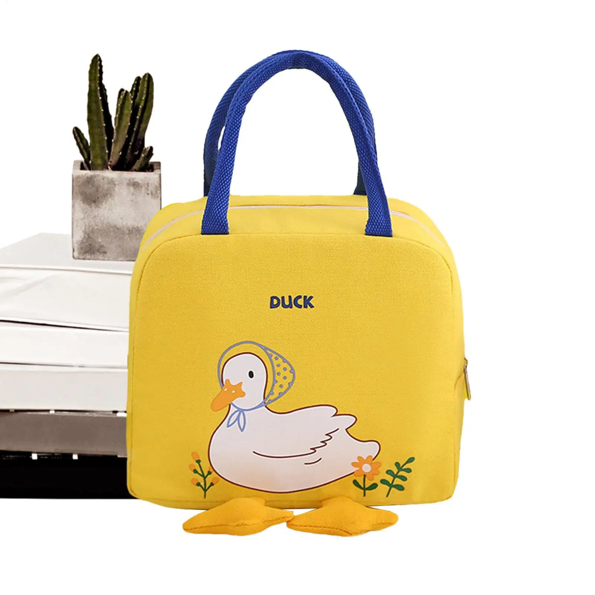 Cute Duck Insulated Lunch Bag – Large Canvas Bento Bag Insulated Lunch Bag Nixie