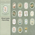 45pcs Floral Sticker Pack – DIY Journal Collage Stationery Set