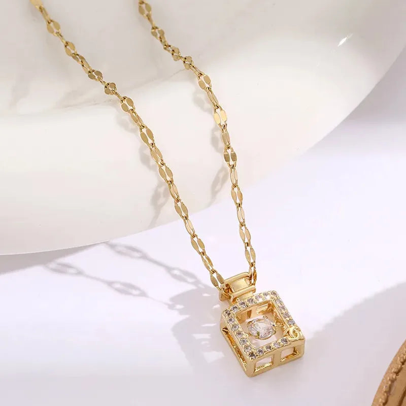 Crown Triangle Copper Pendant Stainless Steel Necklace | Gold Pendant Necklace Nixie