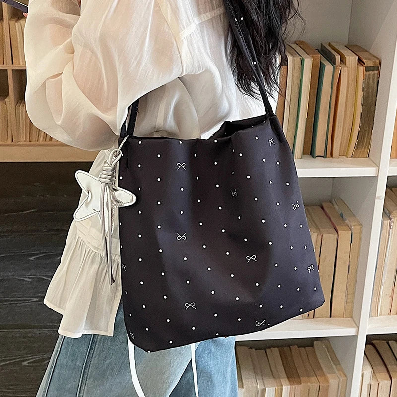 Korean Polka Dot Tote Crossbody Bag – Women's Fashion Bag Tote Crossbody Bag Nixie