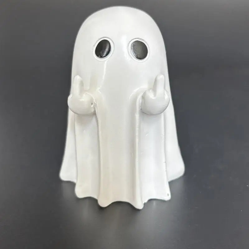 Cute Halloween Ghost Resin Statue – Mini Desktop Shelf Décor Halloween Resin Ornament Nixie A1