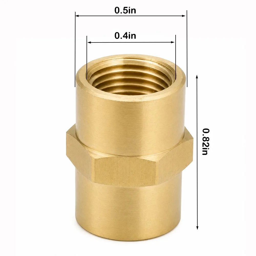 Brass NPT Female Coupling 1/8" 1/4" 3/8" 1/2" Pipe Fitting Brass Pipe Coupling Nixie 1-8- x 1-8- NPT