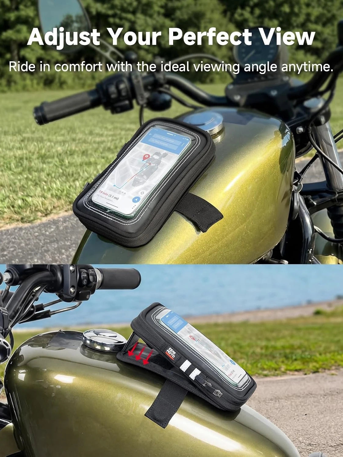 Motorcycle Magnetic Tank Phone Bag – Up to 6.9" | KEMITOUR Motorcycle Tank Bag Nixie
