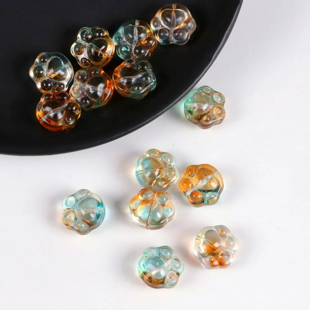 20pcs Cat Claw Glass Beads 13x15mm DIY Jewelry Making DIY Jewelry Beads Nixie Army green 20Pcs 13x15mm