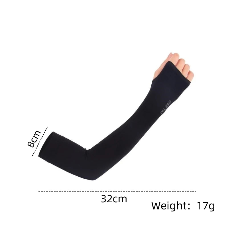 Ice Silk UV Arm Sleeves – Unisex Fingerless Sun Cover Cycling Arm Sleeves Nixie