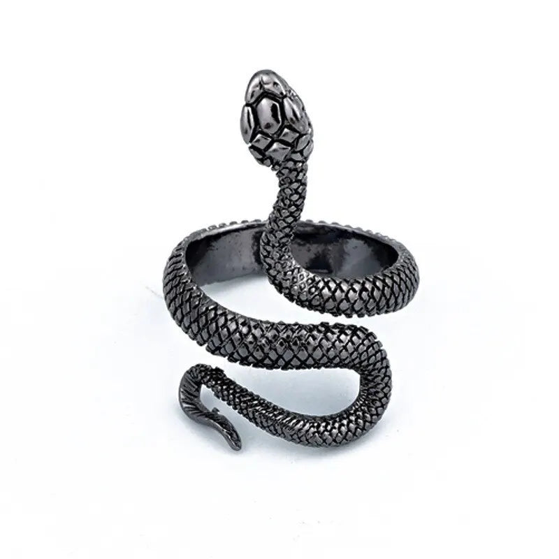 3pc Hip Hop Snake Ring Set – Unisex Gun Black Zinc Alloy Fashion Ring Set Nixie