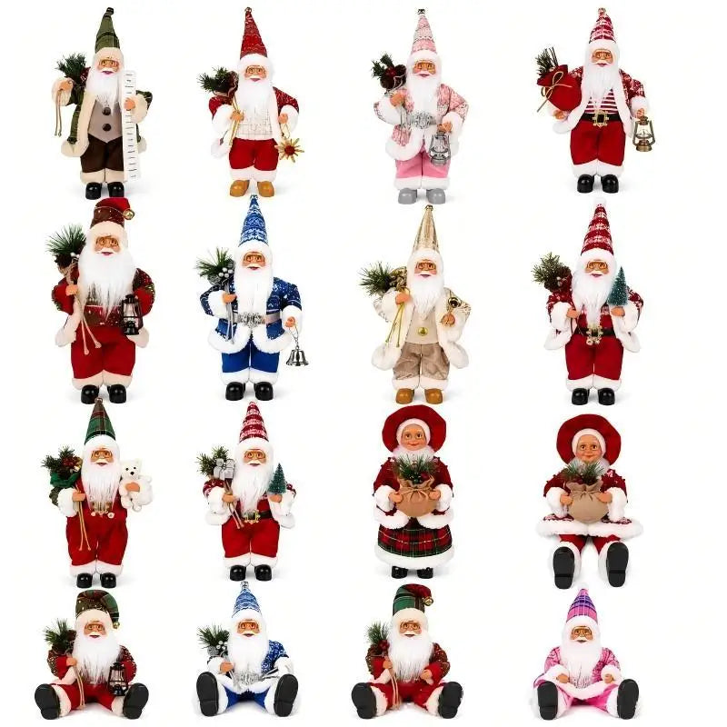 Santa Claus Standing Figurine – Handcrafted Christmas Decor Christmas Figurine Nixie
