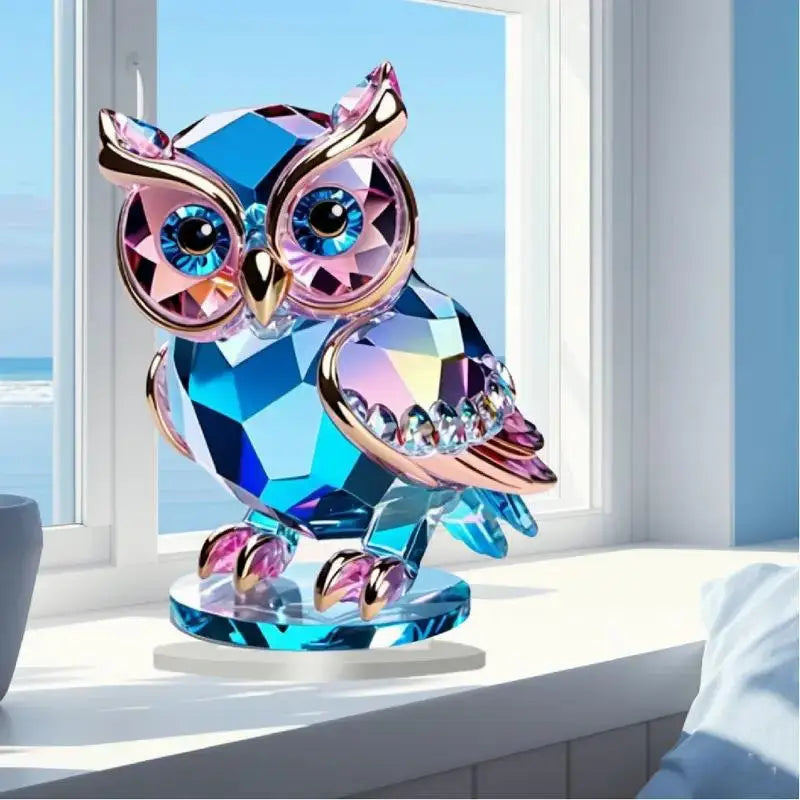 Crystal Acrylic Owl Desktop Ornament | Animal Home Decor Desktop Ornament Nixie Default Title
