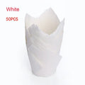 50pcs Candy Color Greaseproof Cupcake Liners & Muffin Wrappers Cupcake Liners Nixie white-50PCS