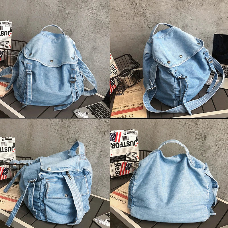 Denim Crossbody Messenger Bag for Women – Canvas Satchel Denim Crossbody Bag Nixie