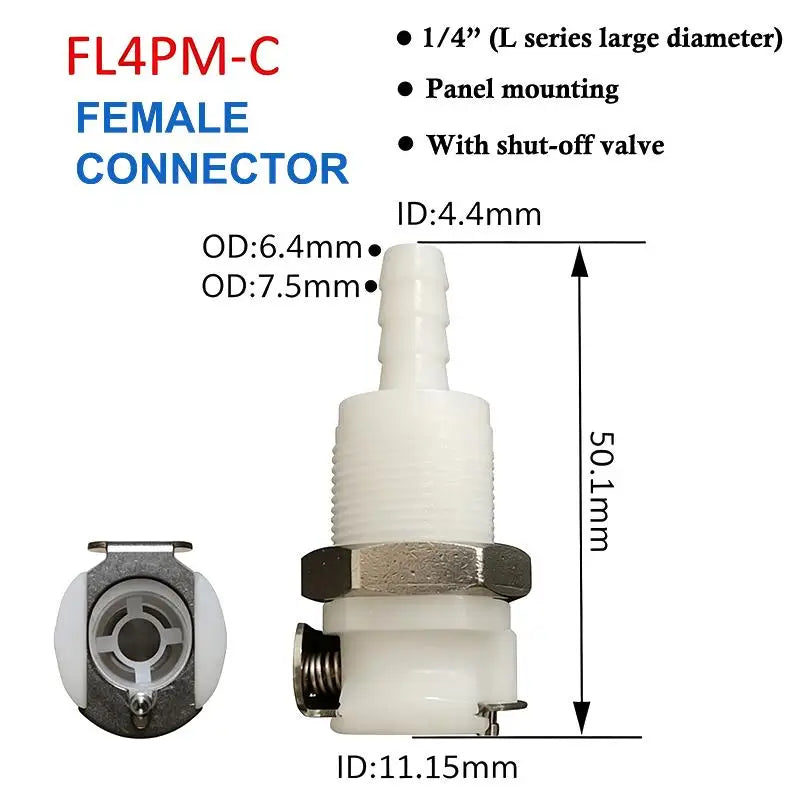 Quick Disconnect Hose Coupling 1/4 5/16 3/8 Valved Barb Connector Hose Quick Coupler Nixie FL4PM