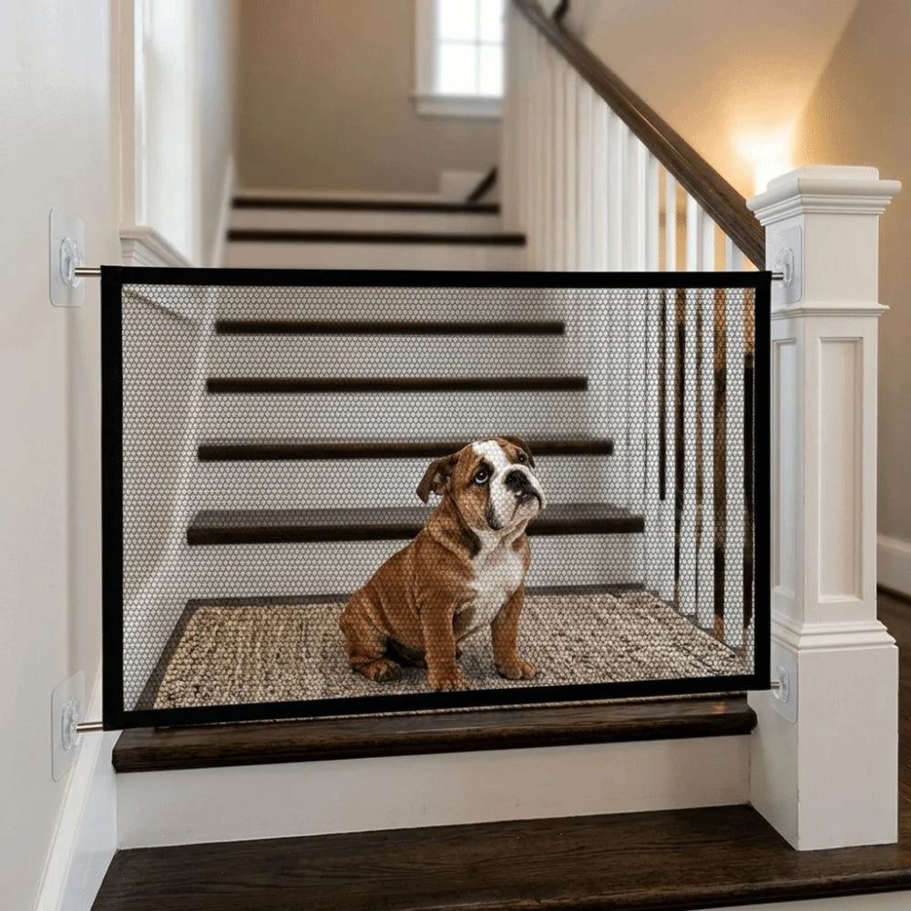 Nylon Dog Safety Gate | Punch-Free Foldable Pet Fence