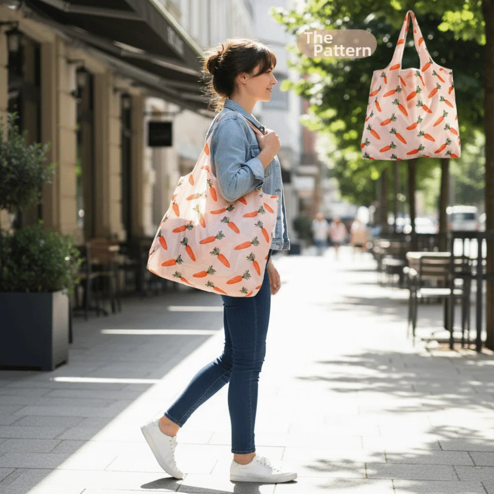 Large Foldable Reusable Shopping Bag – Washable Polyester Tote