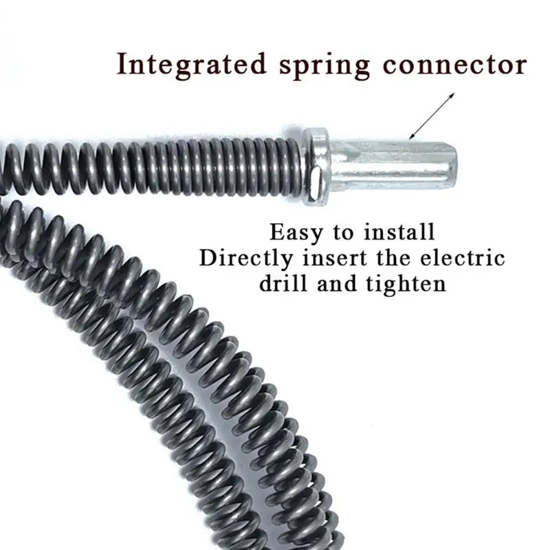 Drain Cleaning Snake Stick – Steel Sewer Clog Remover Tool